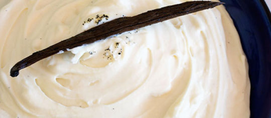 crème de nougat et poire à la vanille
